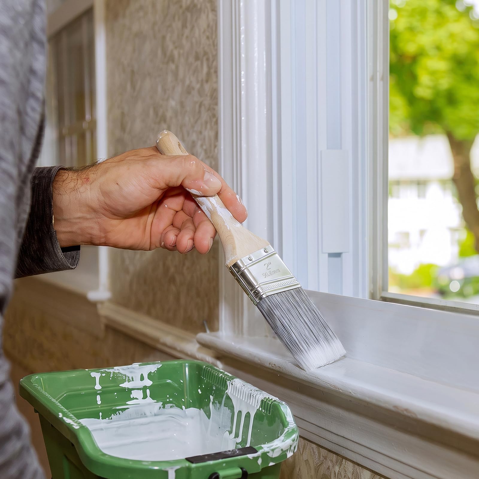 Lot de 9 seaux de peinture à main avec pinceau de 5,1 cm pour