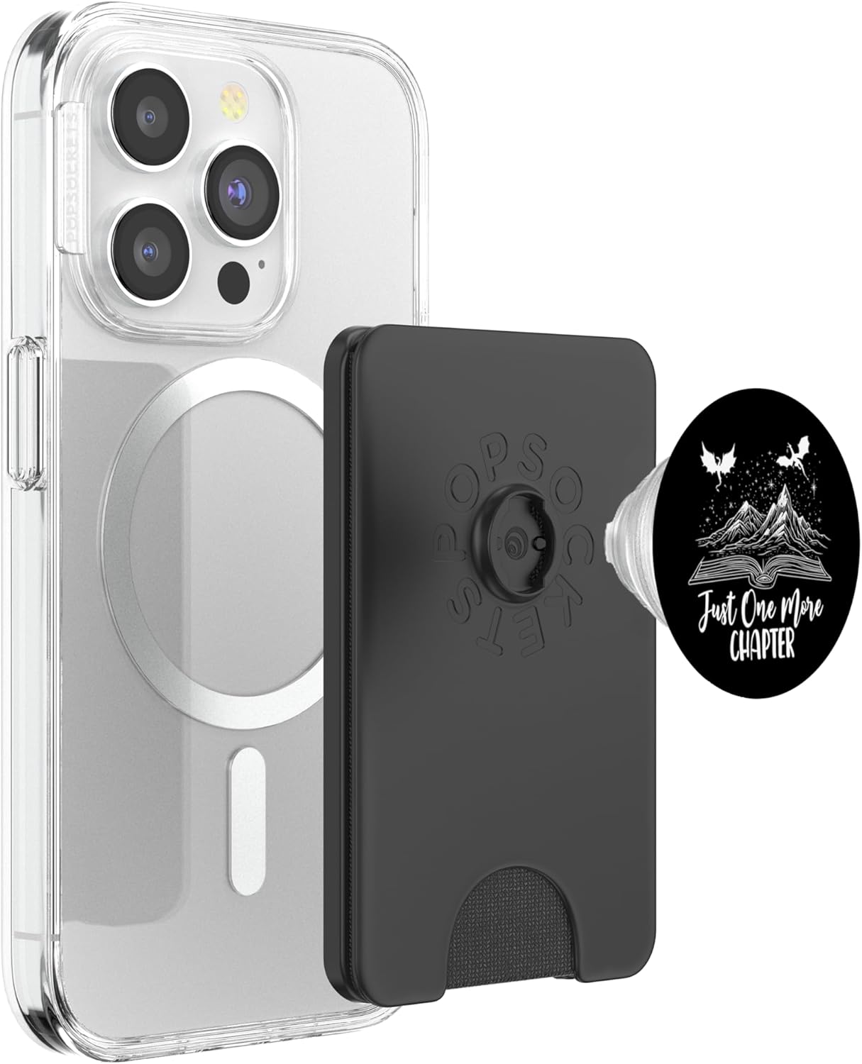 Just One More Chapter Romantasy Dragon Fantasy Romance Book PopSockets PopWallet for MagSafe