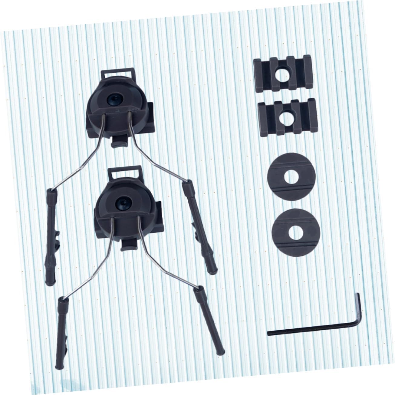 2pcs Helmet Rail for Shooting Headphone Wire Basketball Keyrings Earphone Stand The Black Rail Adapter