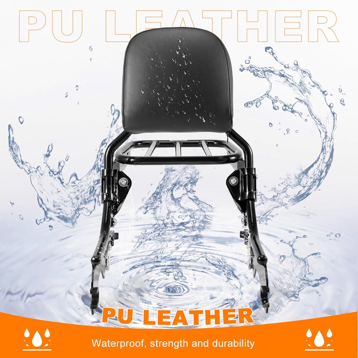 Holdfast Sissy Bar Upright for FLDE, FLHC, FLHCS, FLSL, FXBB, FXST, FLI Detachable Passenger Backrest w/Sport Luggage Rack w/Docking Hardware Fit Softail Deluxe Street Bob Heritage 2018-Up