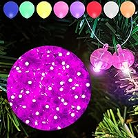 Vista 9 de Aogist - 100 mini luces de globo amarillas con gancho, tiempo de espera prolongado, mini luz impermeable para fiesta de cumpleaños, boda, Navidad