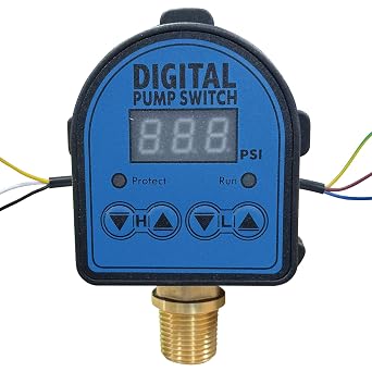 Digital Pressure Switch for Well Pump, Water Pump, 110V/220V 10A/5A, Adjustable Pressure Controller 0-230PSI, with 1/2 inch Male NPT Thread Connection