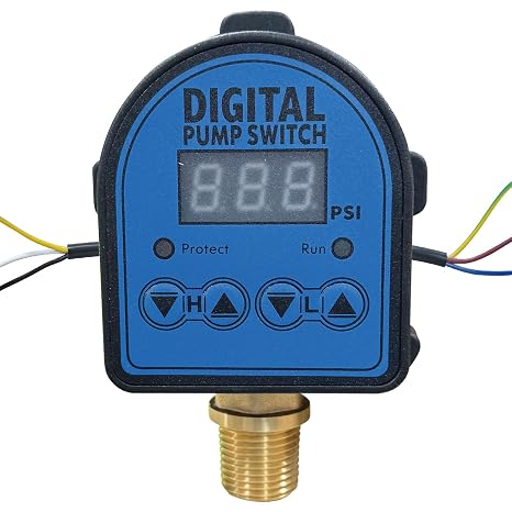 Digital Pressure Switch for Well Pump, Water Pump, 110V/220V 10A/5A, Adjustable Pressure Controller 0-230PSI, with 1/2 inch Male NPT Thread Connection
