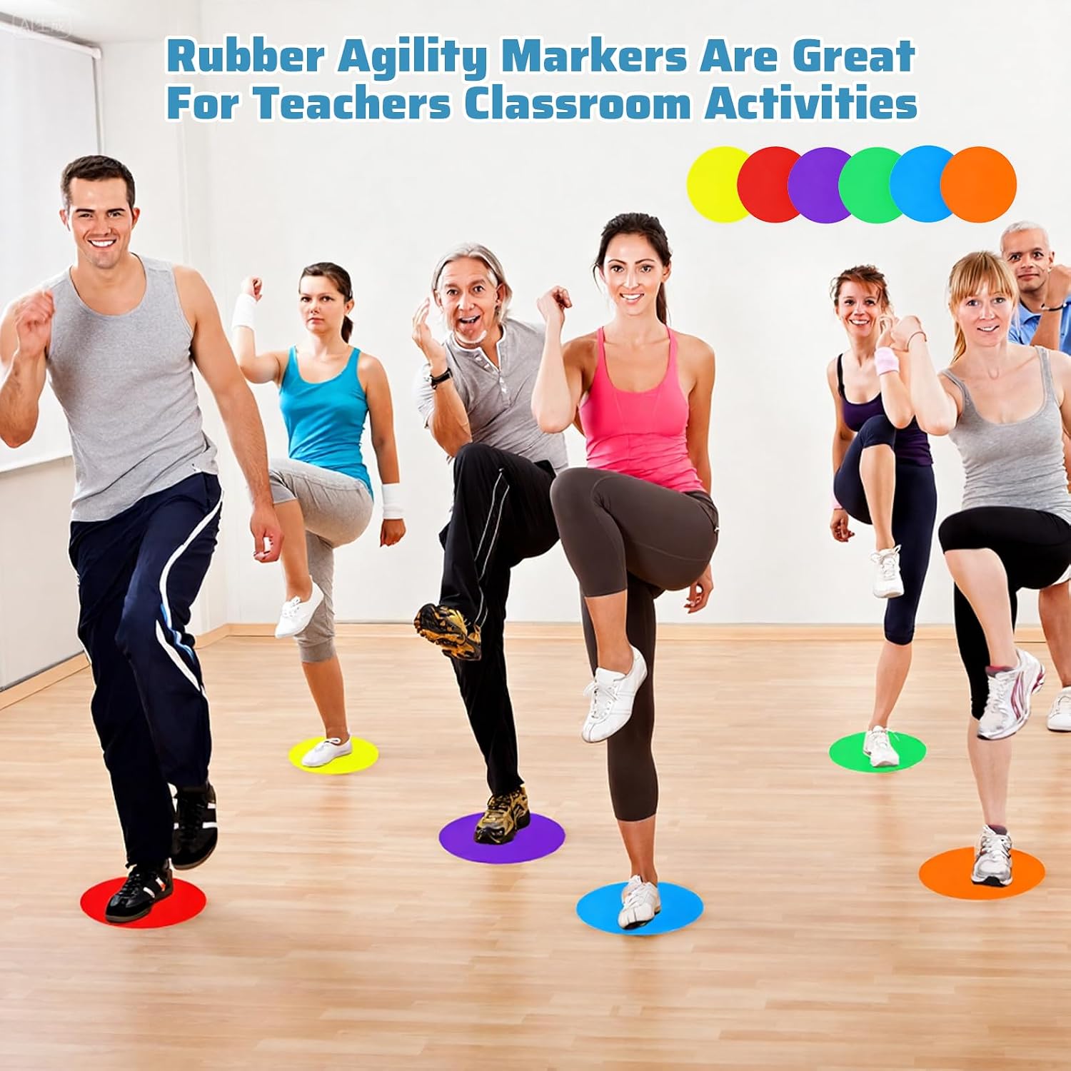 Lemecima 30 Pcs Spot Markers Floor Spots with Bag Non Slip Vinyl Poly Dots for Gym Floor Basketball Football Soccer Sports Speed Agility Training Gym Dance Classroom