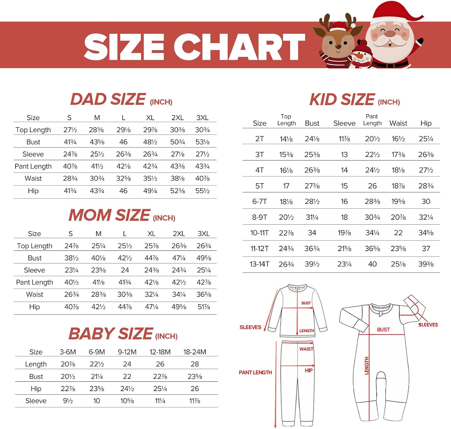Family Christmas Pajamas Matching Sets Xmas Pjs
