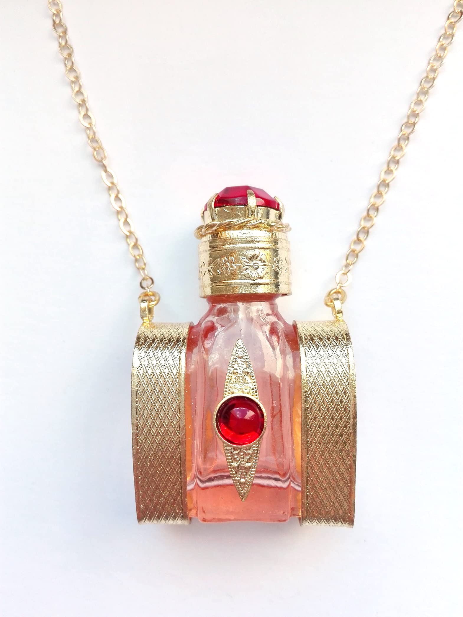 Butelki Luksusowe Perfumy. Wiedza o rzemieślniczych ponad 150 lat. Różowe szkło. Złote Filigrany. Idealny do wieczenia chrztu. Top 57 mm. Vol: 7 ml