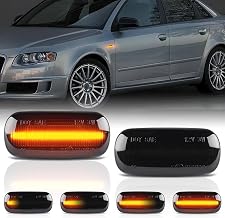 AUTOXBERT 2 x LED Side Indicators for Audi A3 S3 8P A4 S4 RS4 B6 B7 A4 B8 A6 S6 RS6 C5 C7 A8 D3 TT 8J Roadster with Canbus Error Free Black