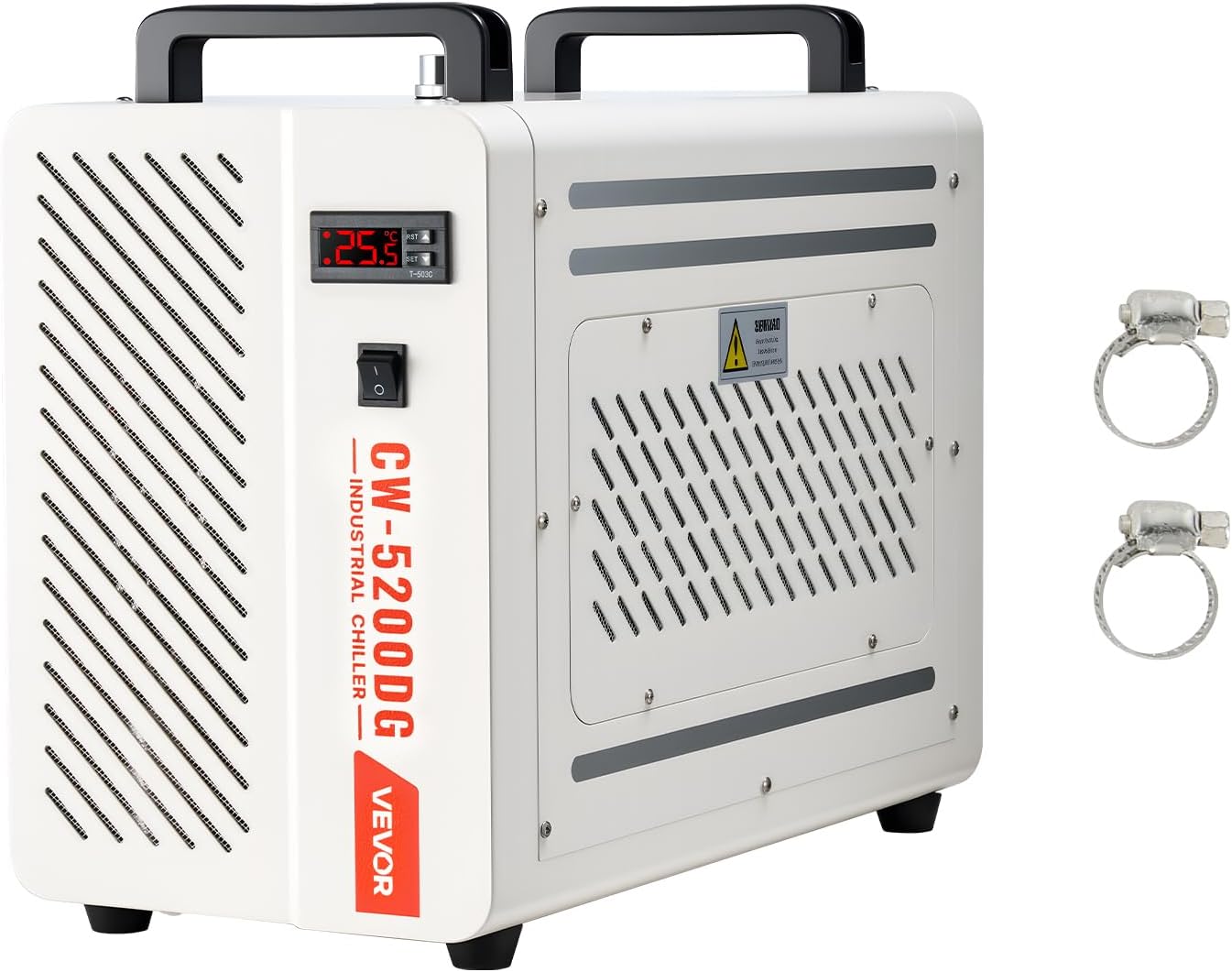 VEVOR Industrial Water Chiller, 5460 BTU/h, Industrial Water Cooler Cooling System with Compressor, 1.8  Gal Tank Capacity, 3.4 GPM Max Flow, Laser Chiller, for CO2 Laser Engraving & Cutting Machine
