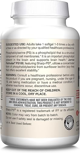 Miniatura 9 de Jarrow Formulas PS 100-120 cápsulas blandas - 100 mg de fosfatidilserina PS - Apoya la salud cerebral sin soja hasta 120 porciones