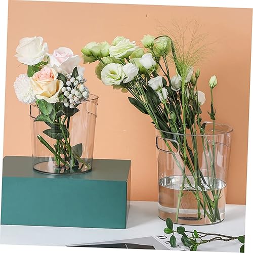 Miniatura 3 de Cubo de basura pequeño con tapa, cubo de hielo con tapa, contenedor de plástico grande para almacenamiento, contenedor de basura, cubo de flores,