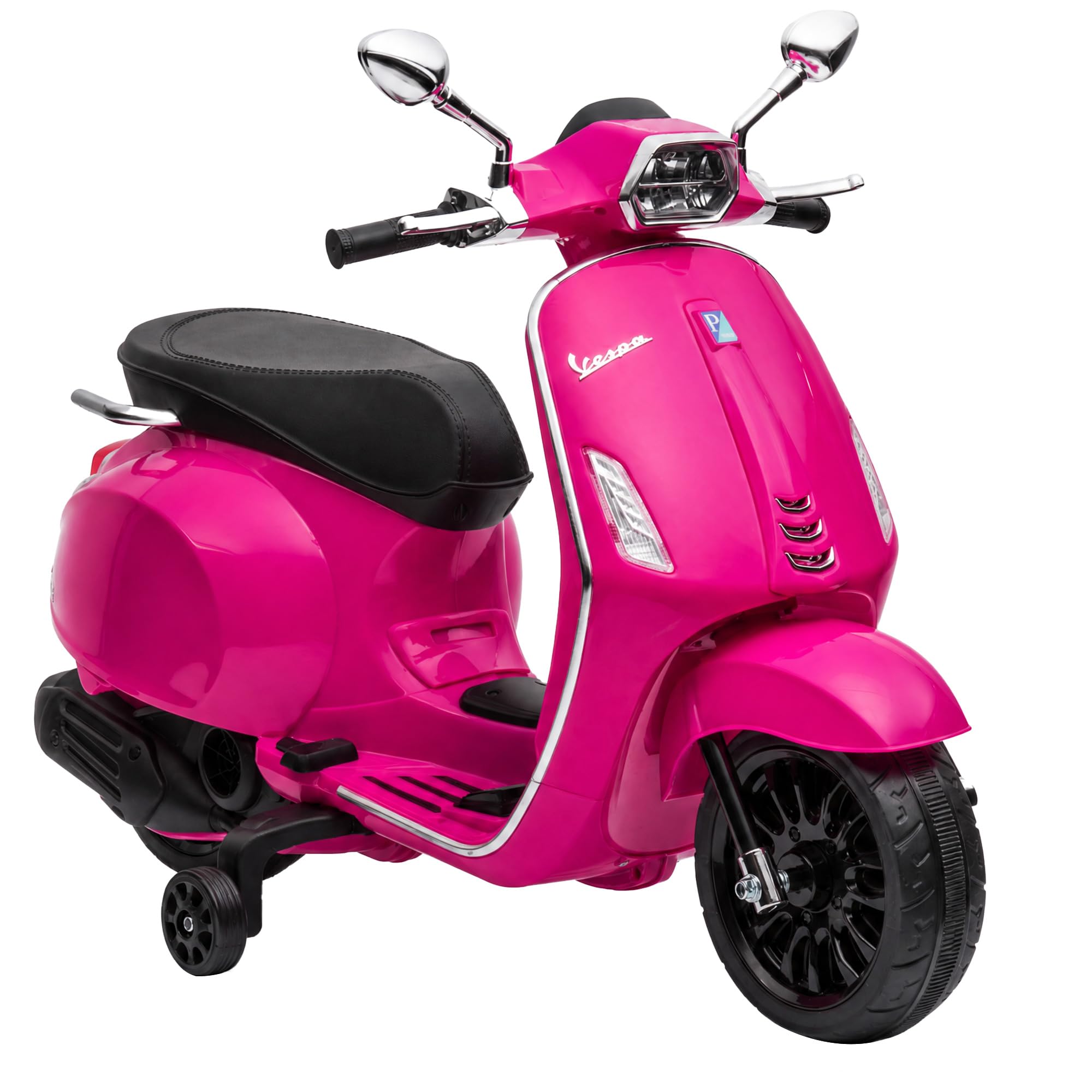 AIYAPLAY 6V Moto Elettrica per Bambini 3-6 Anni a Licenza Vespa, Rosa