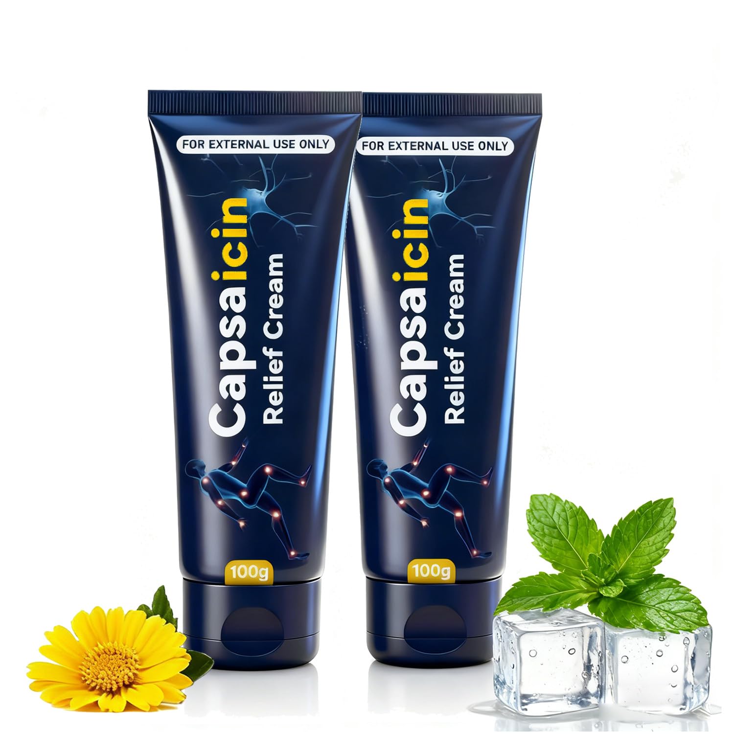 Capsa Neuropathy Relief Cream | Targeted Nerve Support with Capsaicin & Arnica | Fast-Absorbing Formula for Hands, Feet, Joints & Waist | 100g (2)