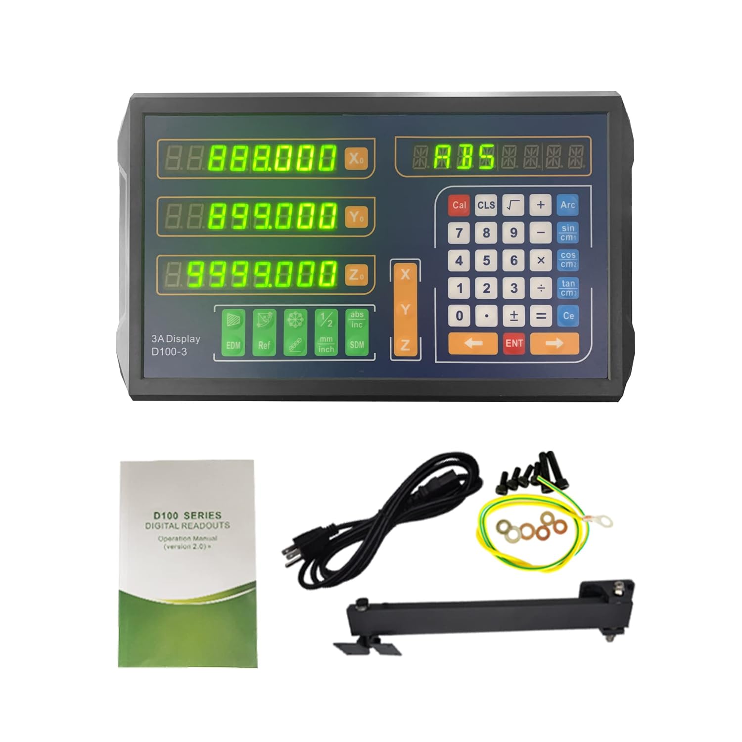 10"+16"+14" 3 Axis DRO Linear Glass Scale5um for Milling Machine 270mm+420mm+370mm & 3 Axis Digital Readout