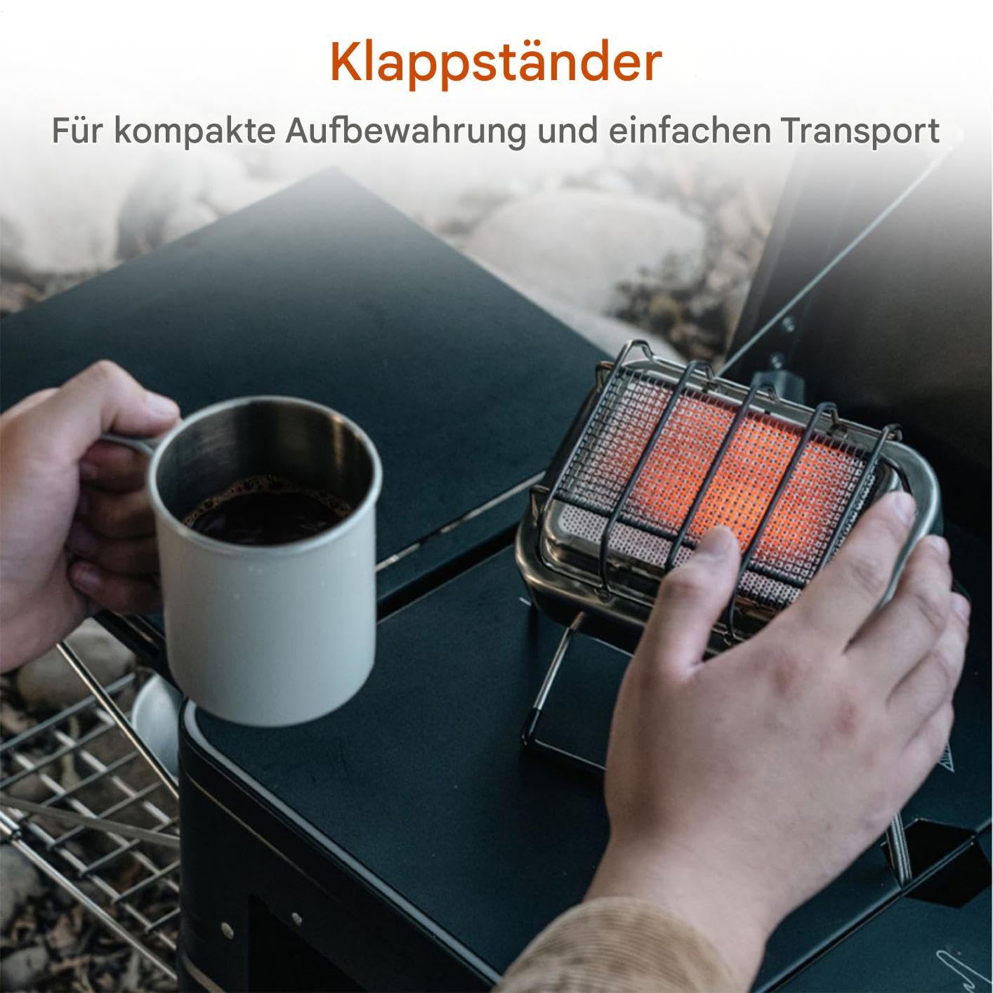 Heizgeräte für Camping und Zelte 2-in-1 Edelstahl Kochherd | Tragbares Heizgerät für den Außenbereich Für Garage, Outdoor, Wandern, Angeln, Terrasse, Wildtierbeobachtung, Und Für 1-2
