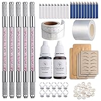 Vista 1 de Charme Princesse Microblading Pen Kit Double Sided Manual Pen Kit with 20Pcs Needles Pigment Practice Skin Eyebrow Ruler Ring Cup for Permanent
