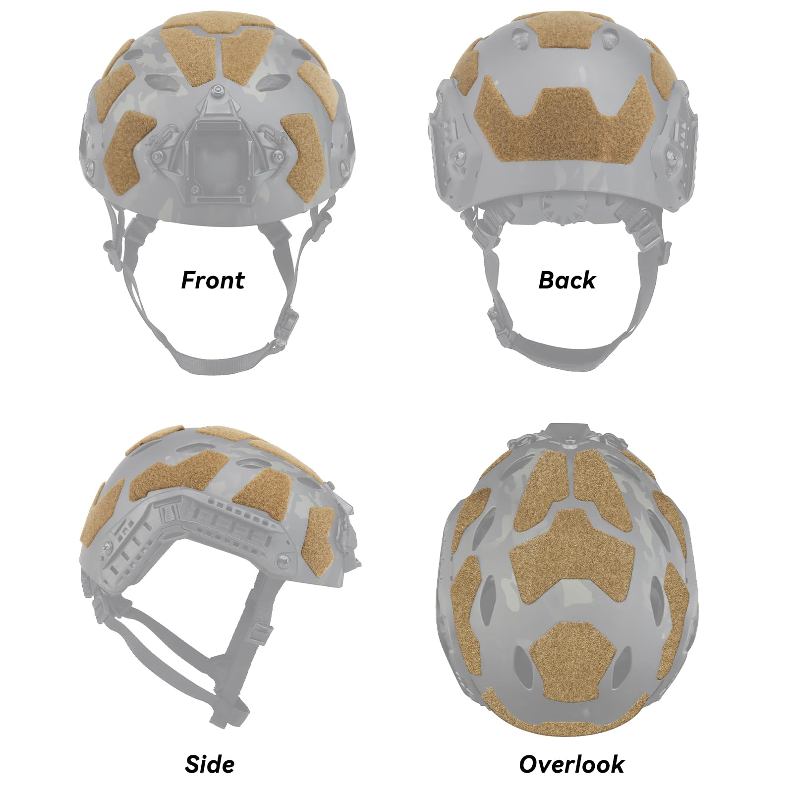Qavctw 11pcs Tactical Helmet Hook and Loop Fastener Set DIY Kit for Fast High Cut Helmet