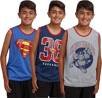 Superman 38 Logo Boys 3-Pack Tank Top Set