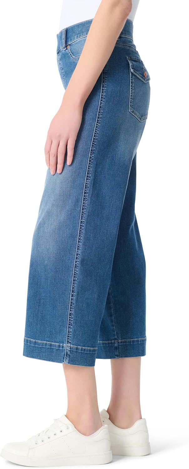 Gloria Vanderbilt Women's Shape Effect Pull on High Rise Wide Leg Crop Standard