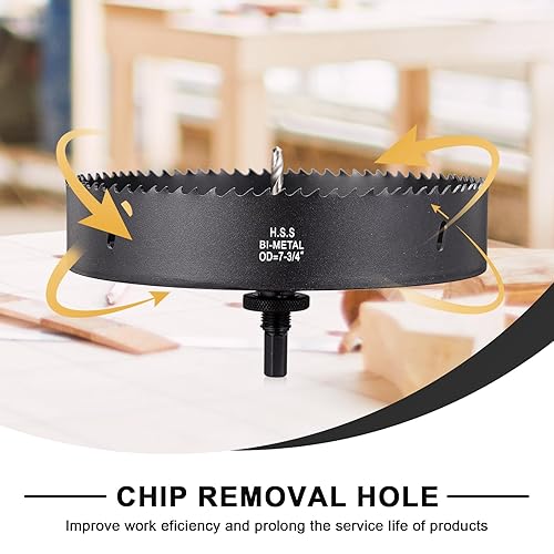 Vista 141 de Sierra perforadora de 2 3/4" (70 mm) para madera y plástico, broca de núcleo de cortador de agujeros bimetálico HSS para paneles de yeso, tableros