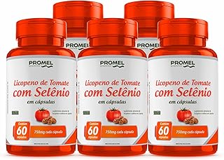 Kit Com 5 Licopeno de Tomate Com Selênio 60 Caps de 500mg Promel