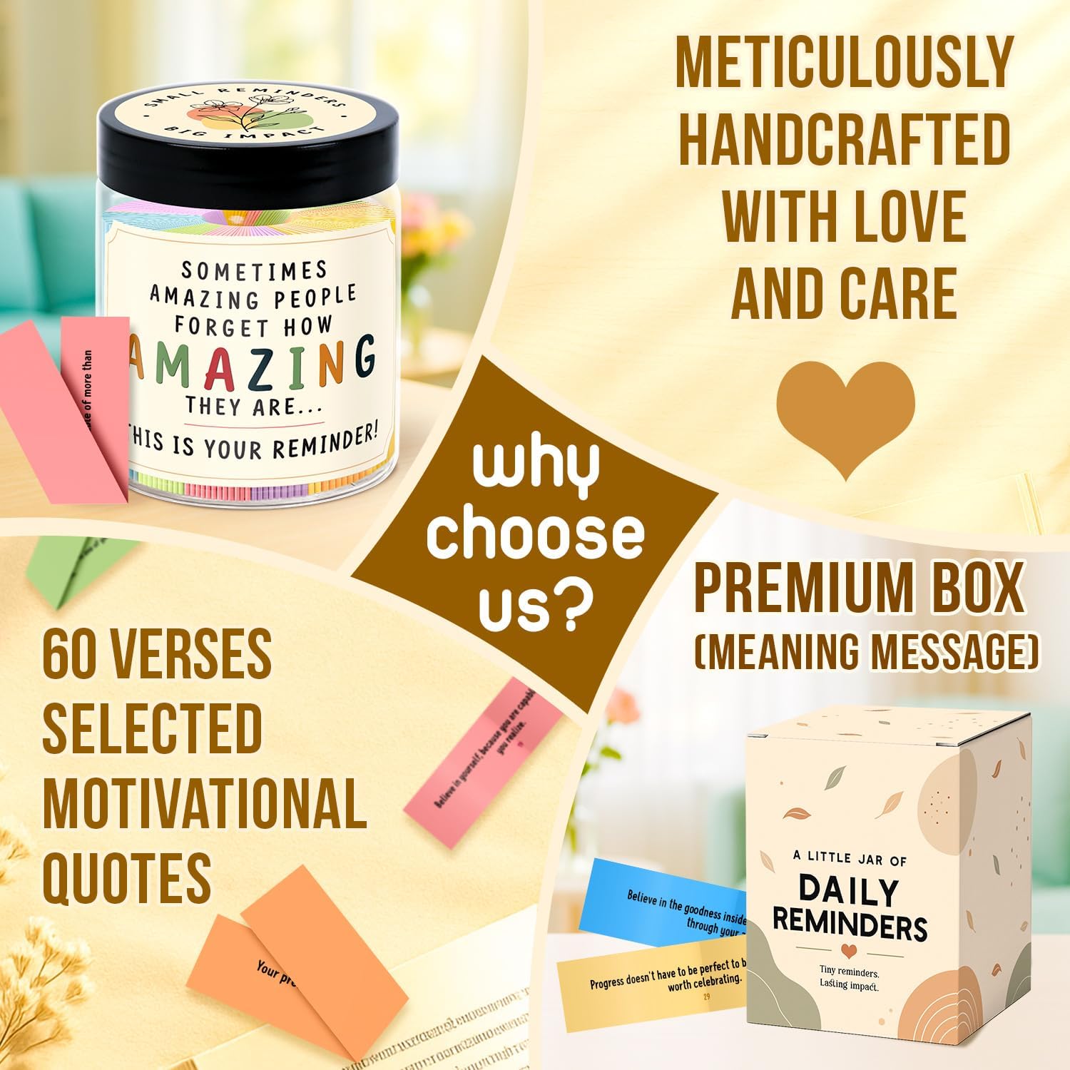 Positive Affirmations Jar - You are Awesome Gifts for Women