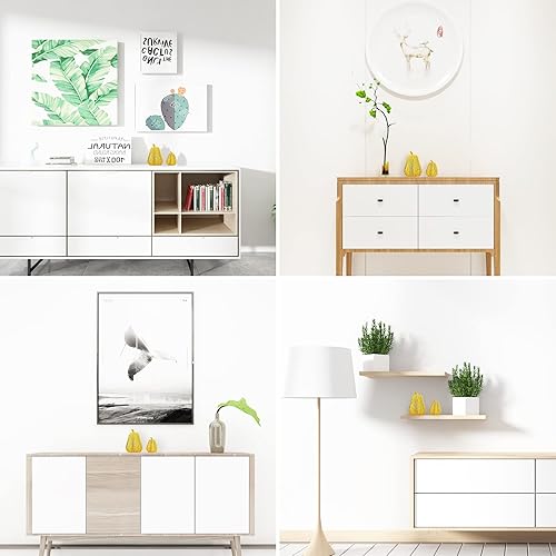 Miniatura 8 de SHENGTIAN Estatua de calabaza, estatua de calabaza de lunares amarillos, mini escultura de calabazas decorativas, accesorios de calabaza falsa,