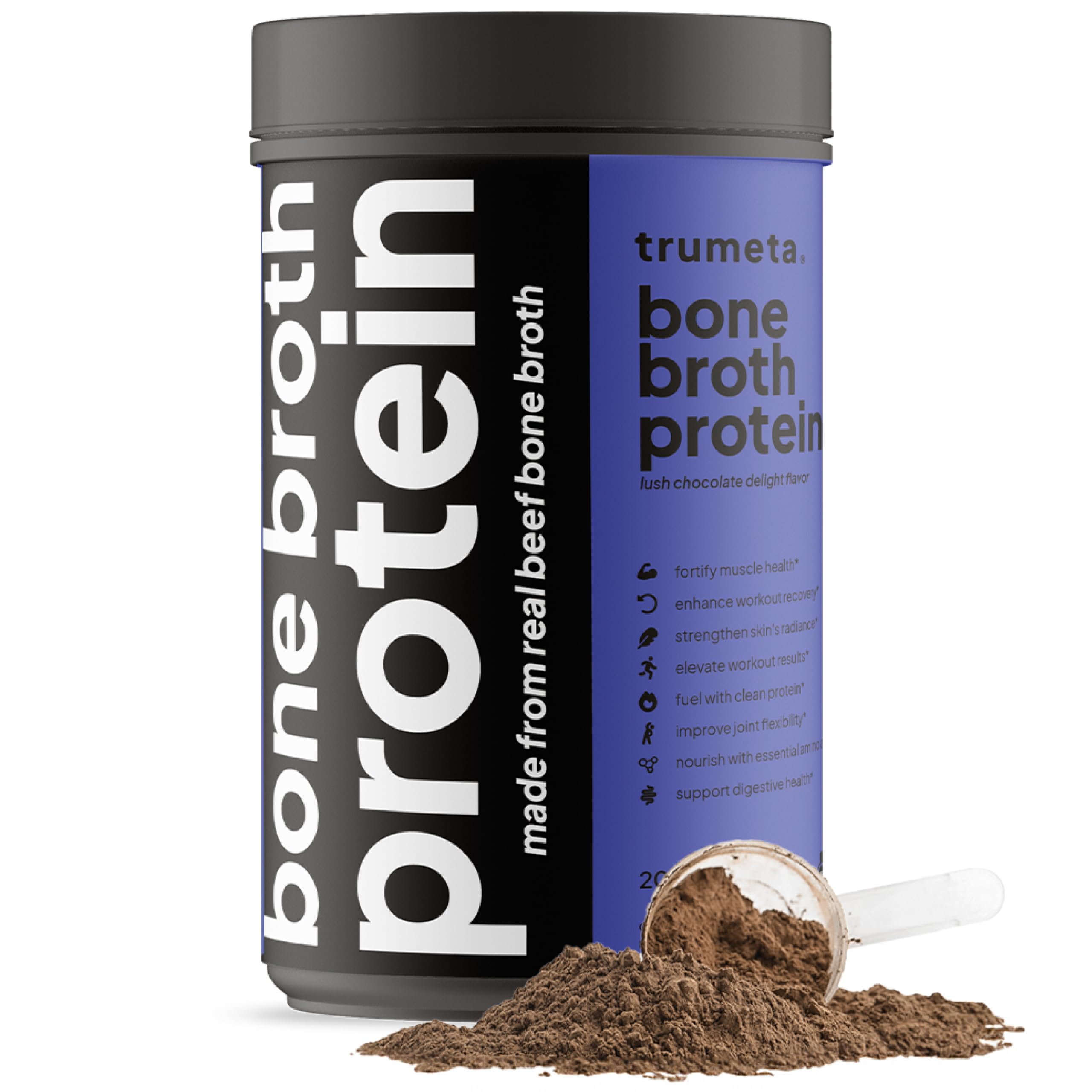 Beef Bone Broth Protein Powder - Purified Collagen Powder with 9 Amino Acids for Muscle and Skin Health - Rich Chocolate Flavor for a Tasty and Nutritious Experience