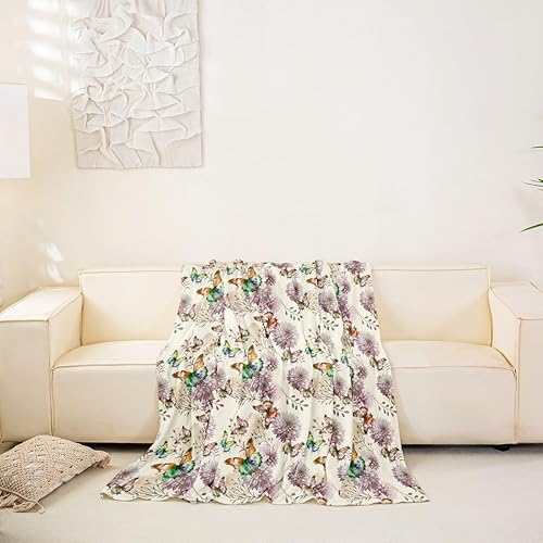 Miniatura 6 de Erosebridal Protector de sofá con diseño de mariposas de 71 x 102 pulgadas, para mujeres y niñas, funda de sofá floral colorida, funda de sofá