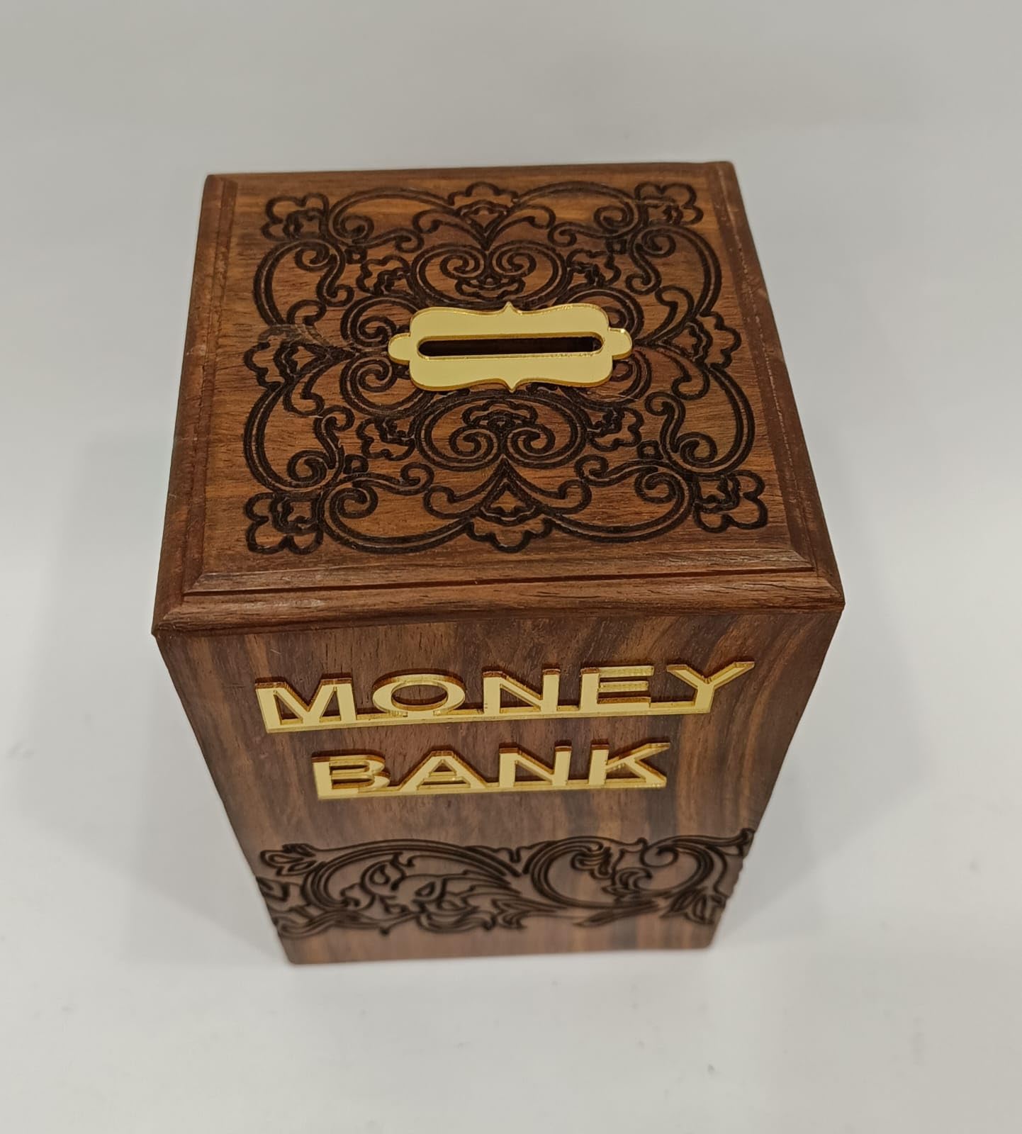New Mughal Handicrafts Sheesham Wood Money Bank/Coin Bank/Piggy Bank/Coin Saving Gullak for Kids Handmade Wooden Wooden Money Bank Kids Piggy Coin Box Gifts Coin Bank (Design 9) (B0CLRX2N3K) Amazon Price History, Amazon Price Tracker