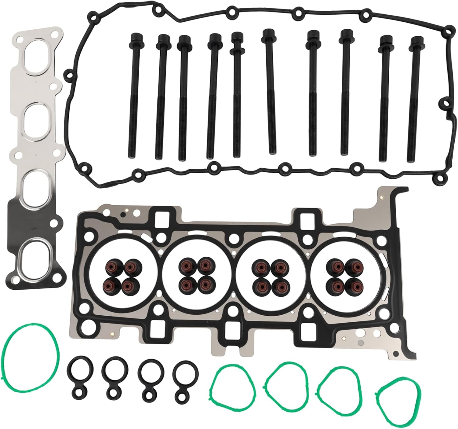 Cylinder Head Gasket Set with Bolts HGB1171 Fit for 2013-2022 Jeep Dodge Chrysler 2.4L Cherokee Renegade Dart 200 Ram ProMaster City 500X 2.4L L4 16V SOHC 2360cc
