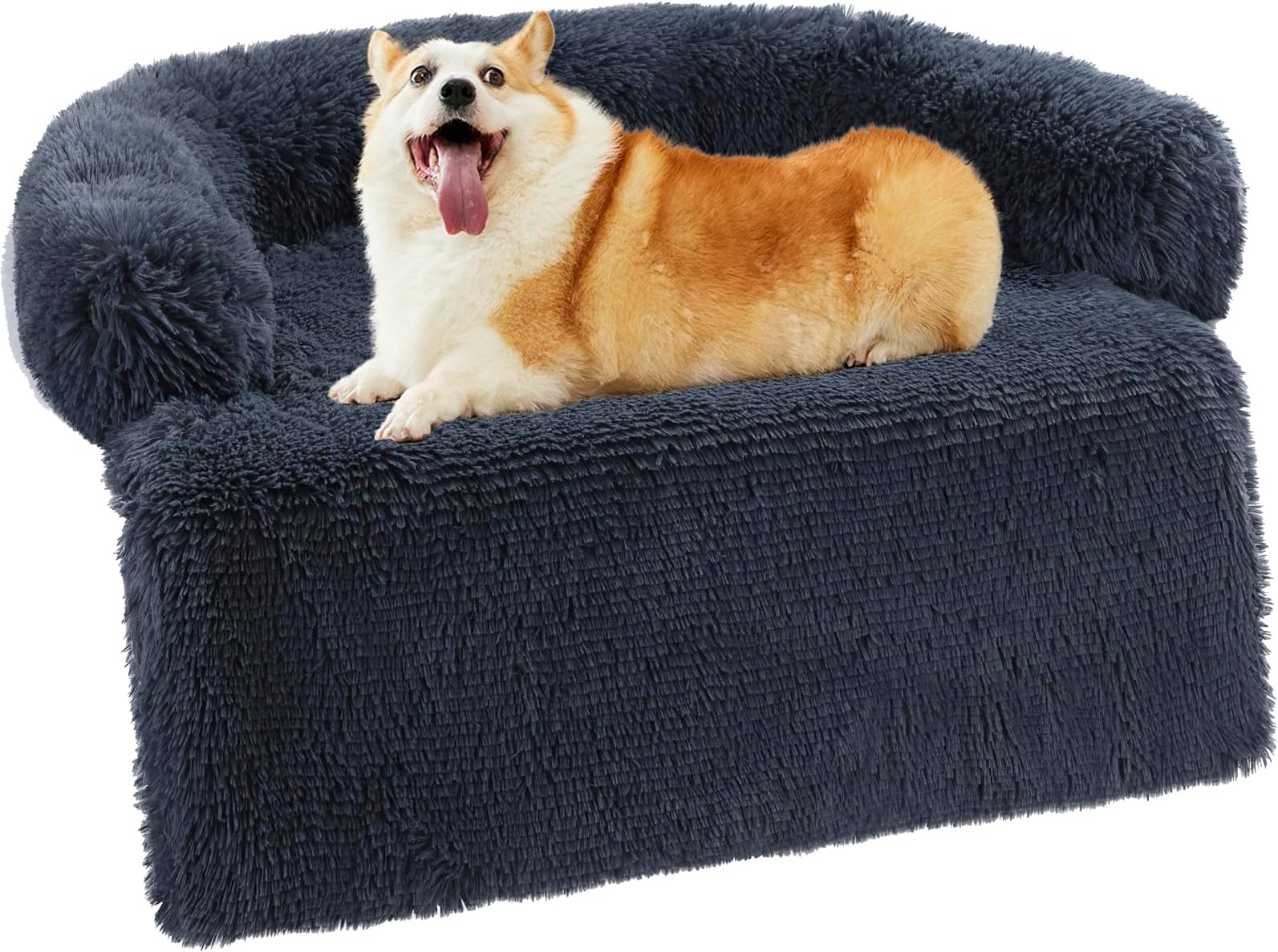 LUFEEMGA Dog Sofa Bed Mat Soft Plush Couch Washable Pet Bed Cushion