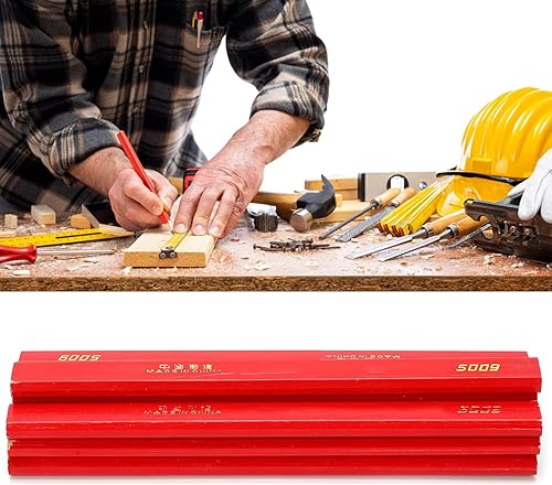 Miniatura 6 de Fafeicy Lápices de carpintero, 10 lápices de carpintero, lápices de carpintero, lápices octogonales de madera plana de 6.693 in, lápices de