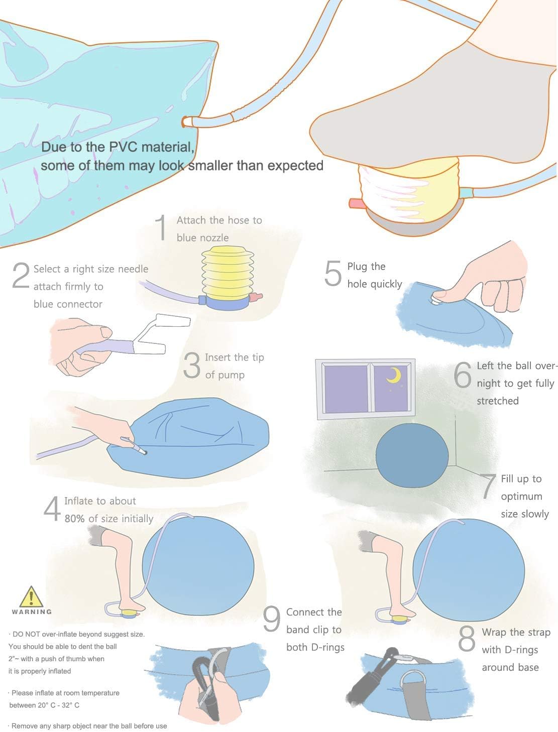 Timberbrother Exercise Ball Chair with Workout Poster Yoga Ball Chair with Resistance Bands & Pump (Violet with Ring & Bands) : Sports & Outdoors