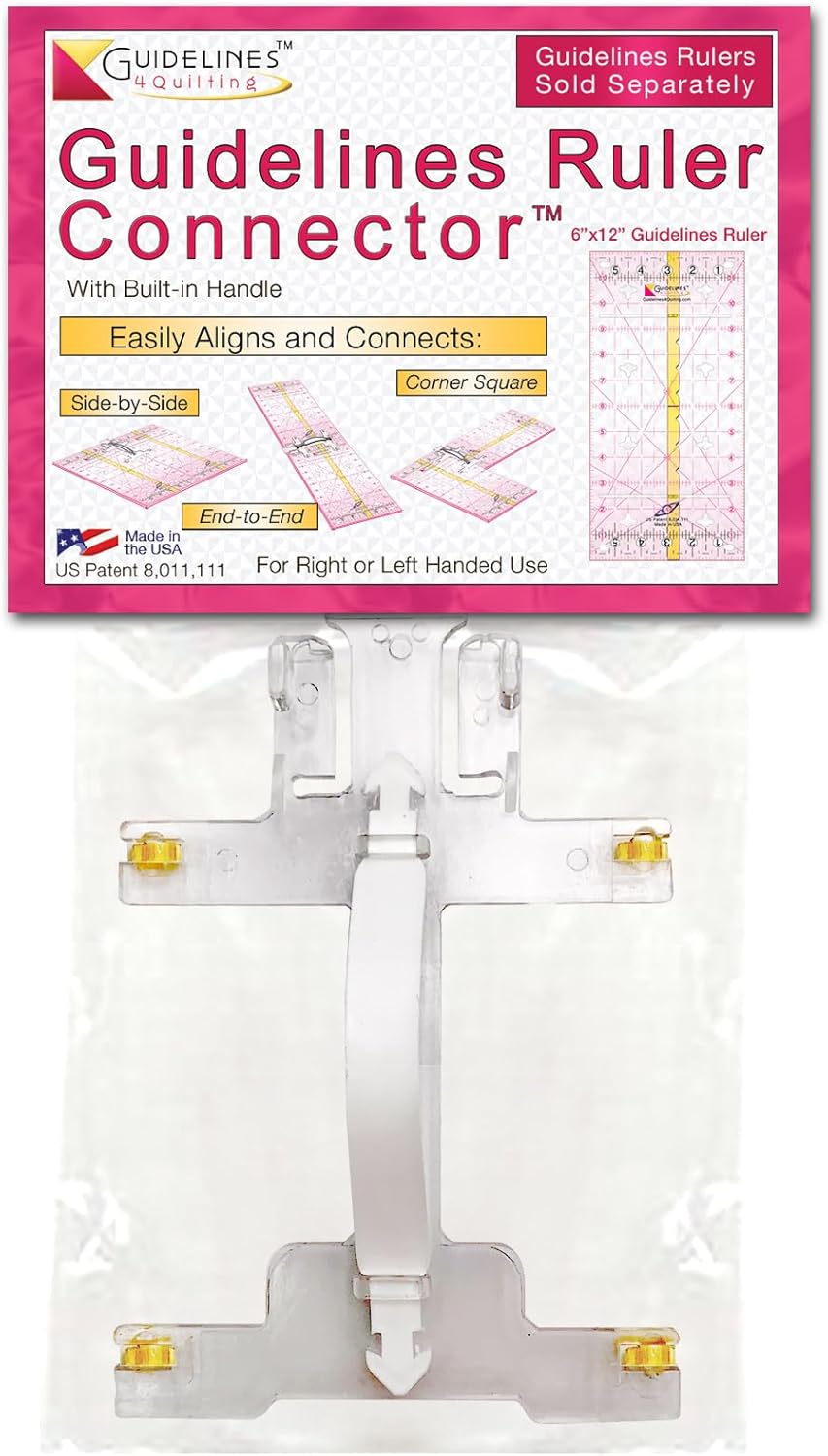 Amazon.com: Guidelines4quilting Guidelines Ruler Connector with Built ...