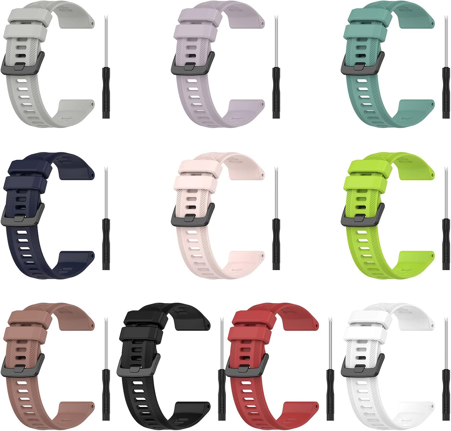 Compatible for Garmin Forerunner 955/955 Solar, 22mm Width Silicone Wristband Replacement WatchBand Strap for Garmin Forerunner 965/955/945/935/745/Instinct/Quatix5/Fenix 7/Fenix 6/Fenix 5