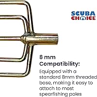 Vista 5 de Scuba Choice Spearfishing - Punta de arpón de punta de lanza de 5 puntas de 0.315 in con púas, acero inoxidable, 5 x 3 pulgadas, herramienta