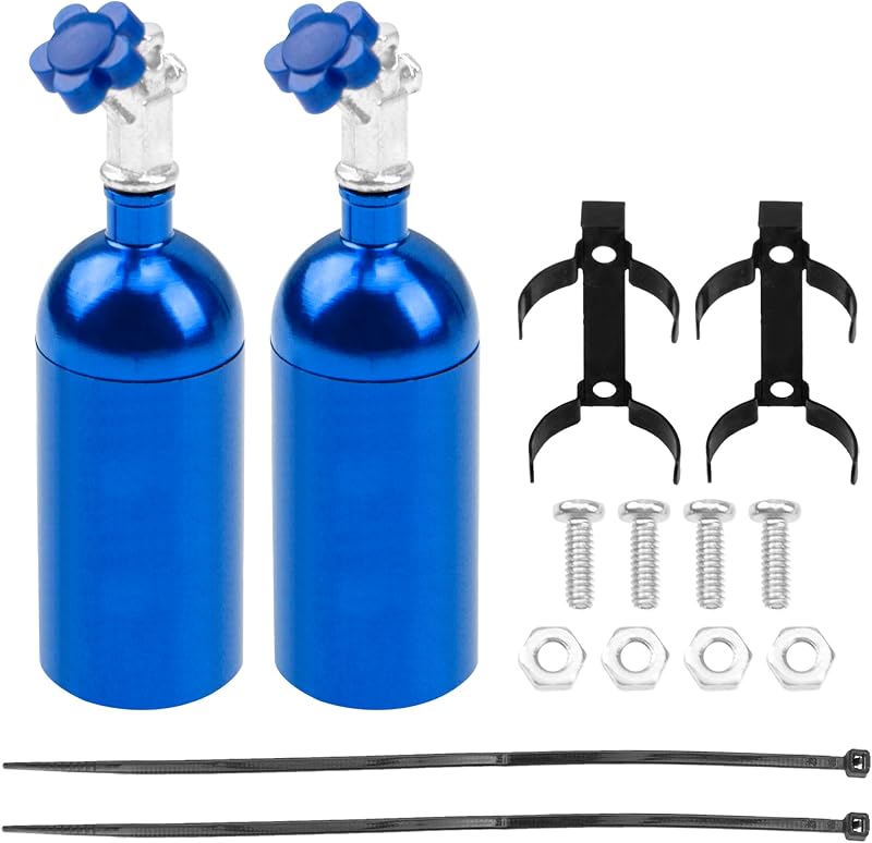 2Pack Vgoohobby Simulation Nitrogen Bottle Decoration Part Accessory Compatible with Traxxas TRX4 Axial SCX10 RC4WD Tamiya CC01 D90 90046 1/10 RC Crawler (Bue)