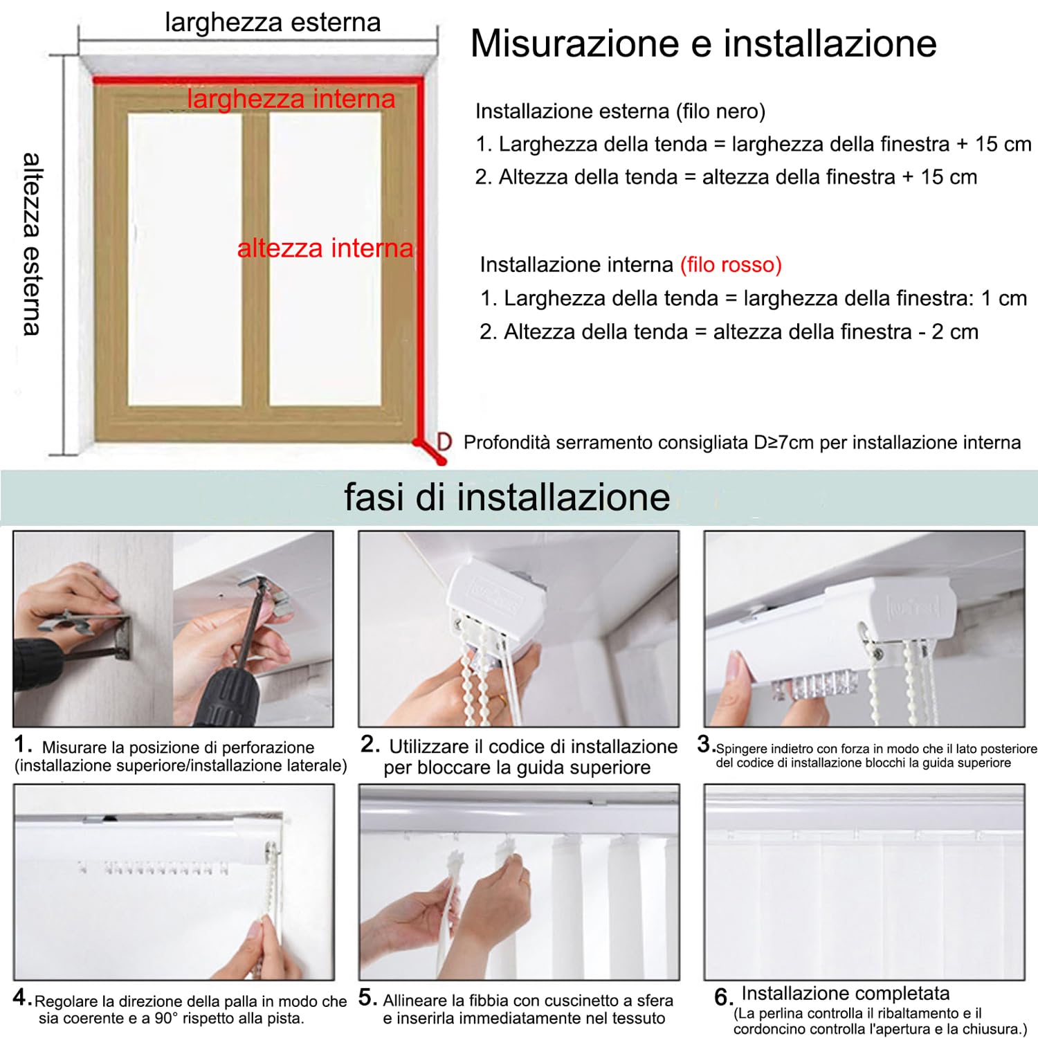 Tende Verticali Scorrevoli per Finestra,Tenda Verticale Oscurante a Bande da 98mm,Isolamento Termico,per Balconi,Ufficio a Casa,Colori Personalizzabili,Larghezza x Altezza (130cm x 180cm)