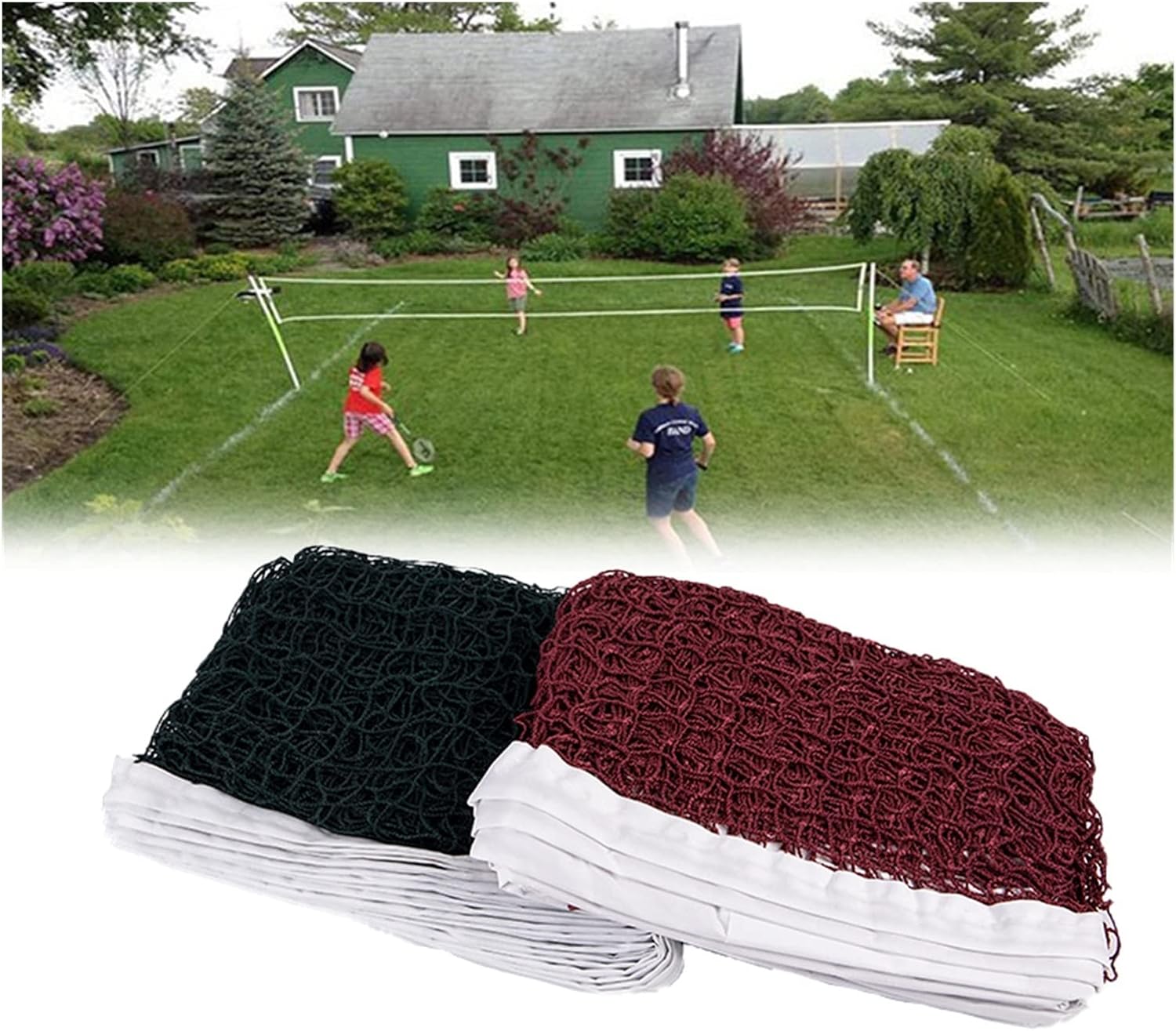 ZZSRJ 1 Piece Sports Training Standard Badminton Net Professional Tennis Net Volleyball Net Fitness Ball Accessories (Color : 9, Size : One)