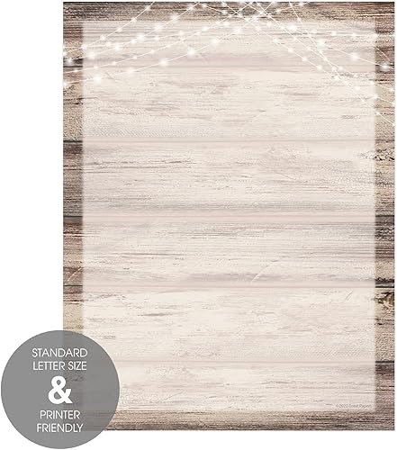 Miniatura 2 de Country Sparkler Farmhouse - 50 hojas  8.5 x 11 pulgadas con luces rústicas para bodas, papel decorativo para todas las ocasiones con diseño de