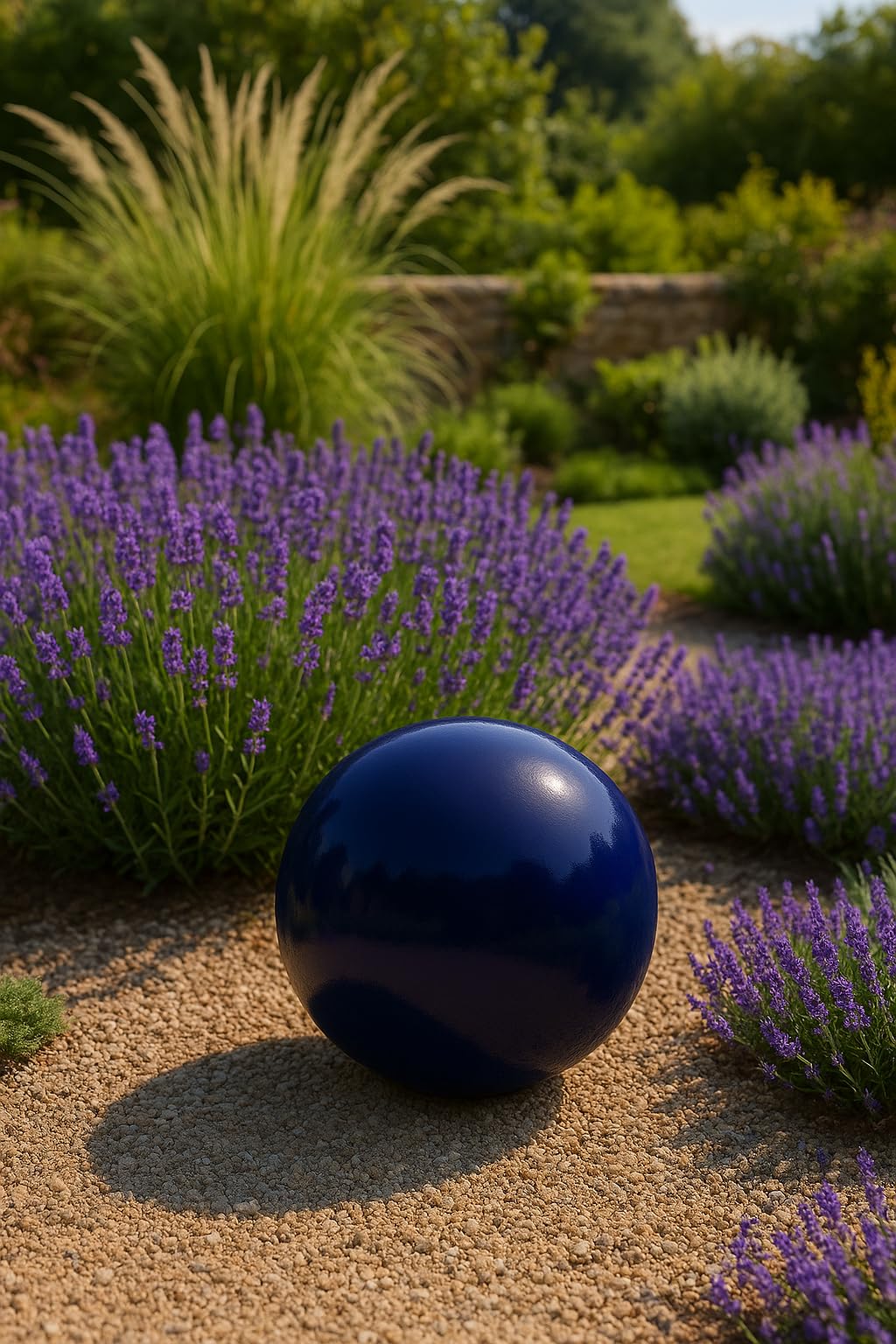 Poterie de jardin en céramique-Bleu-pour l'extérieur-Diamètre : 40 cm-Résiste au gel