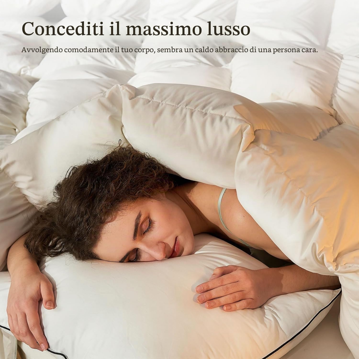 BPC Piumone leggero in piuma biologica misura King Size, inserto piumone soffice di lusso alberghiero con fodera in cotone e imbottitura in piuma gonfia, per l'estate/per chi soffre il caldo, bianco