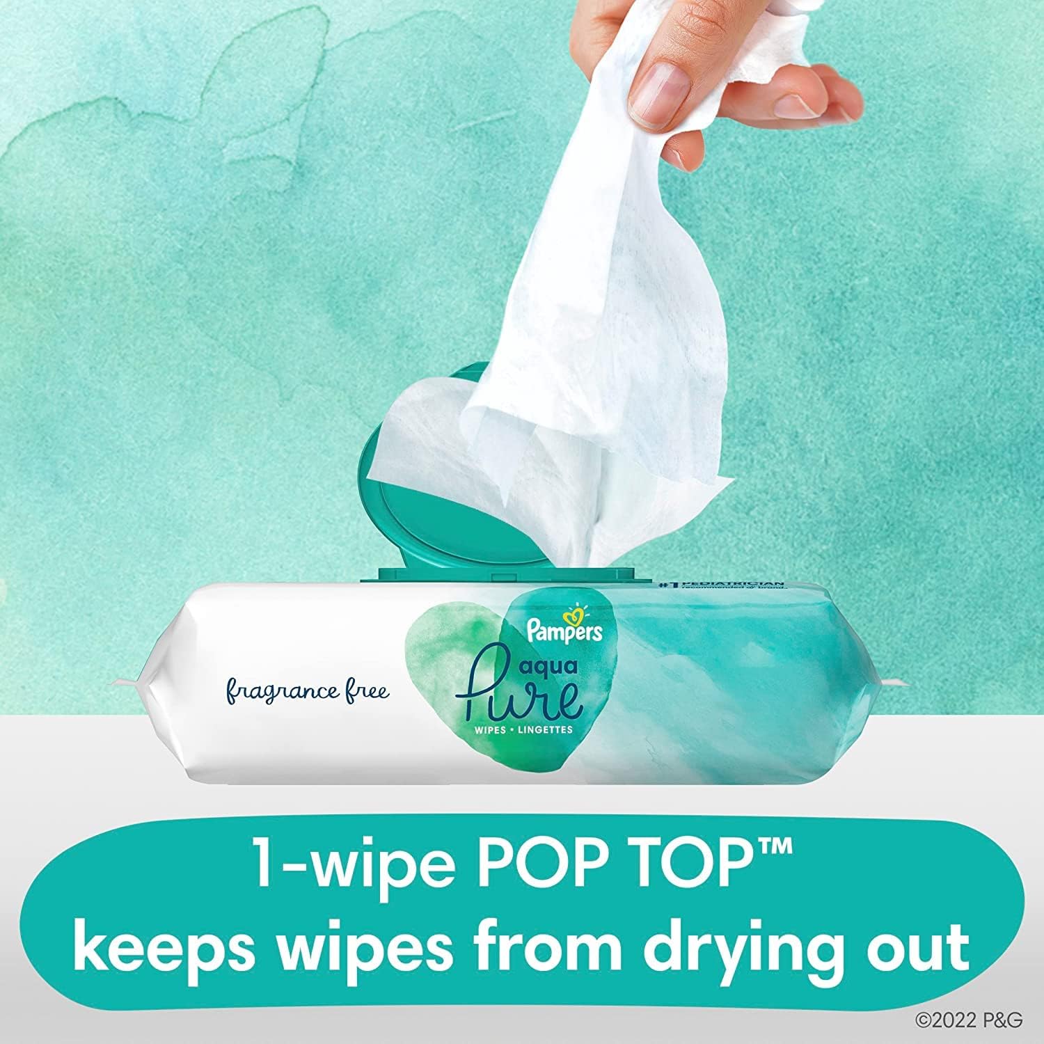 Pampers Aqua Pure Sensitive Baby Wipes 10X Pop-Top 560 Count : Baby
