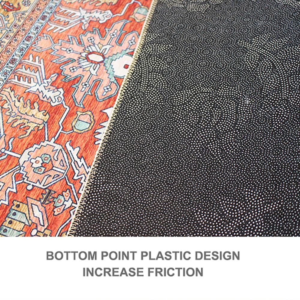 Tapis Rond 160cm Lavable en Machine Microfibre Douce Tapis Circulaire Salon Chambre Mandala Bohémien Antidérapant Lavable Tapis de Sol Tapis de Décoration,03-80 * 80cm