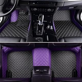 NYWXCFF Custom Car Mats Compatible with Lexus CT, ES, GS, GX,is, LS, LX, NX, RC, RX, UX etc Car Full Coverage Pads Protection Non-Slip Leather Car Floor Liners (Black + Purple)