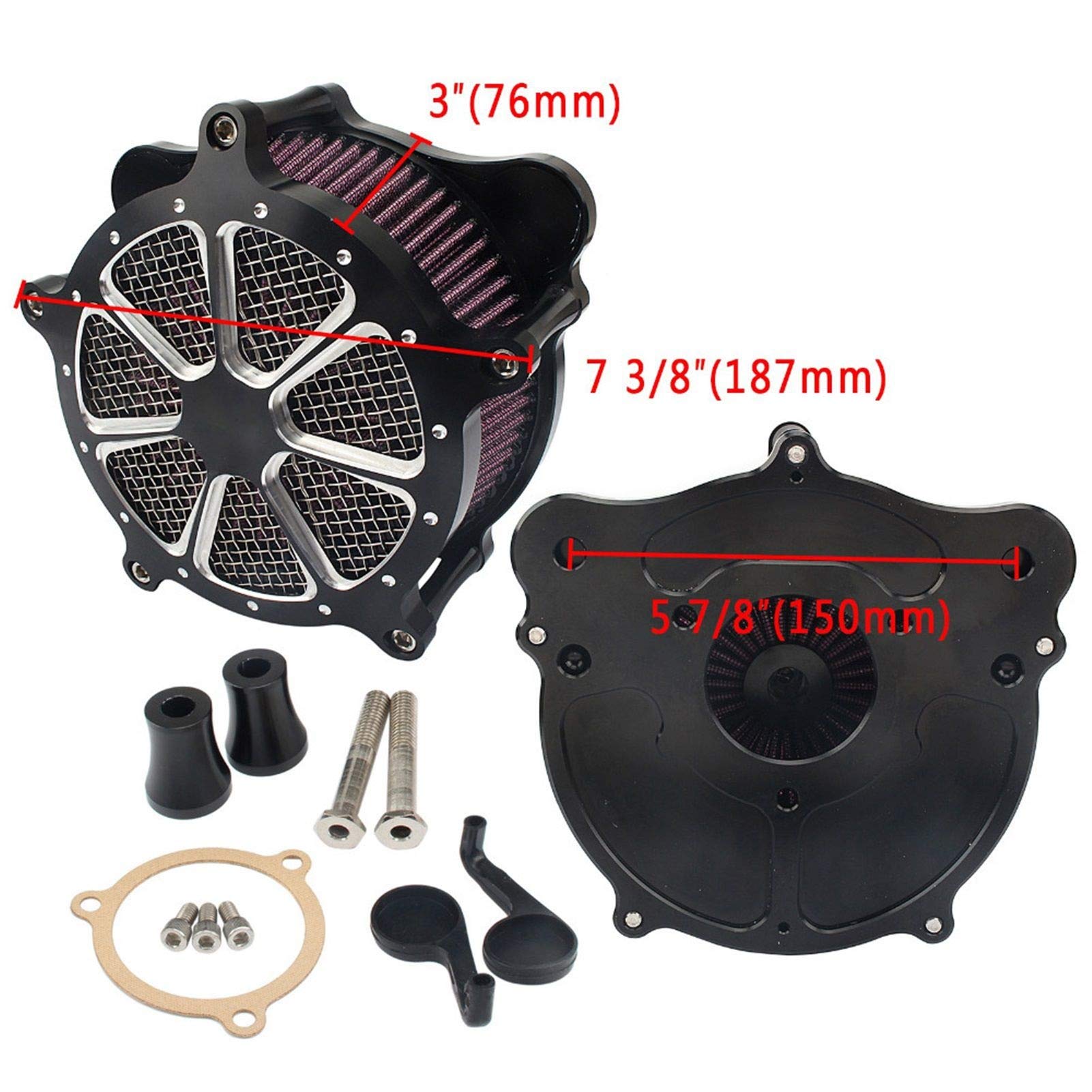 Filtr powietrza motocykla Venturi Cut Cleaner układ dolotowy, dla Harley, Touring Electra przemieszczanie się po ulicy Tri 2008-2016 Softail Dyna FXD