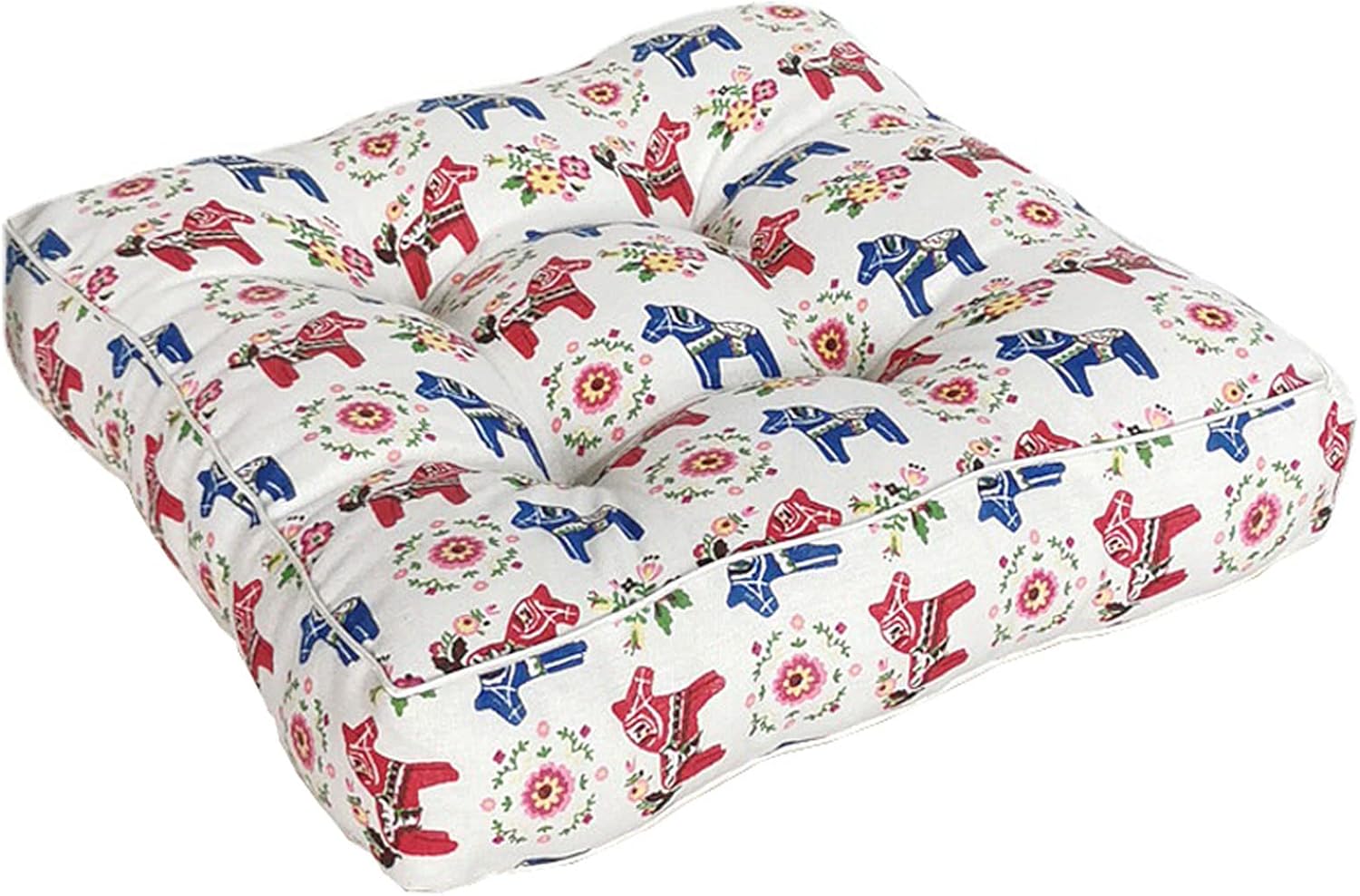 WJXBoos Chair Pads and Cushions for Dining Chair Linen Seat Pads Thick Tatami Seat Cushions Square Futon Kitchen Chair Cushions (S,16"*16"*4")