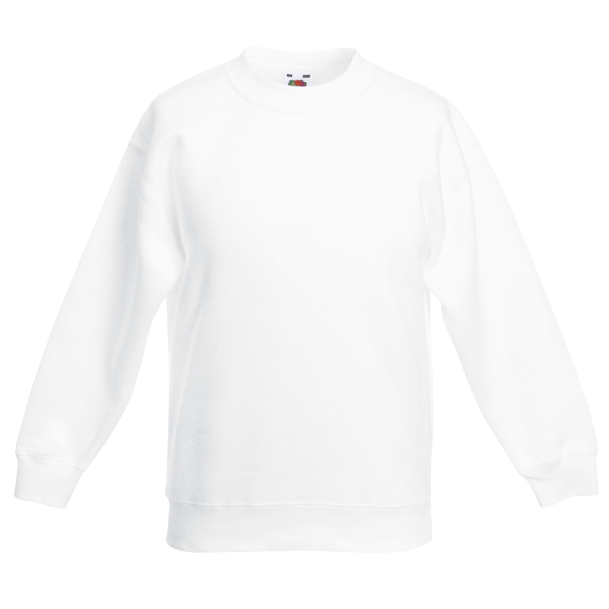 FRUIT OF THE LOOM Kids Classic Set-in Sweatshirt Jumper SS201 (12/13 Years, White)
