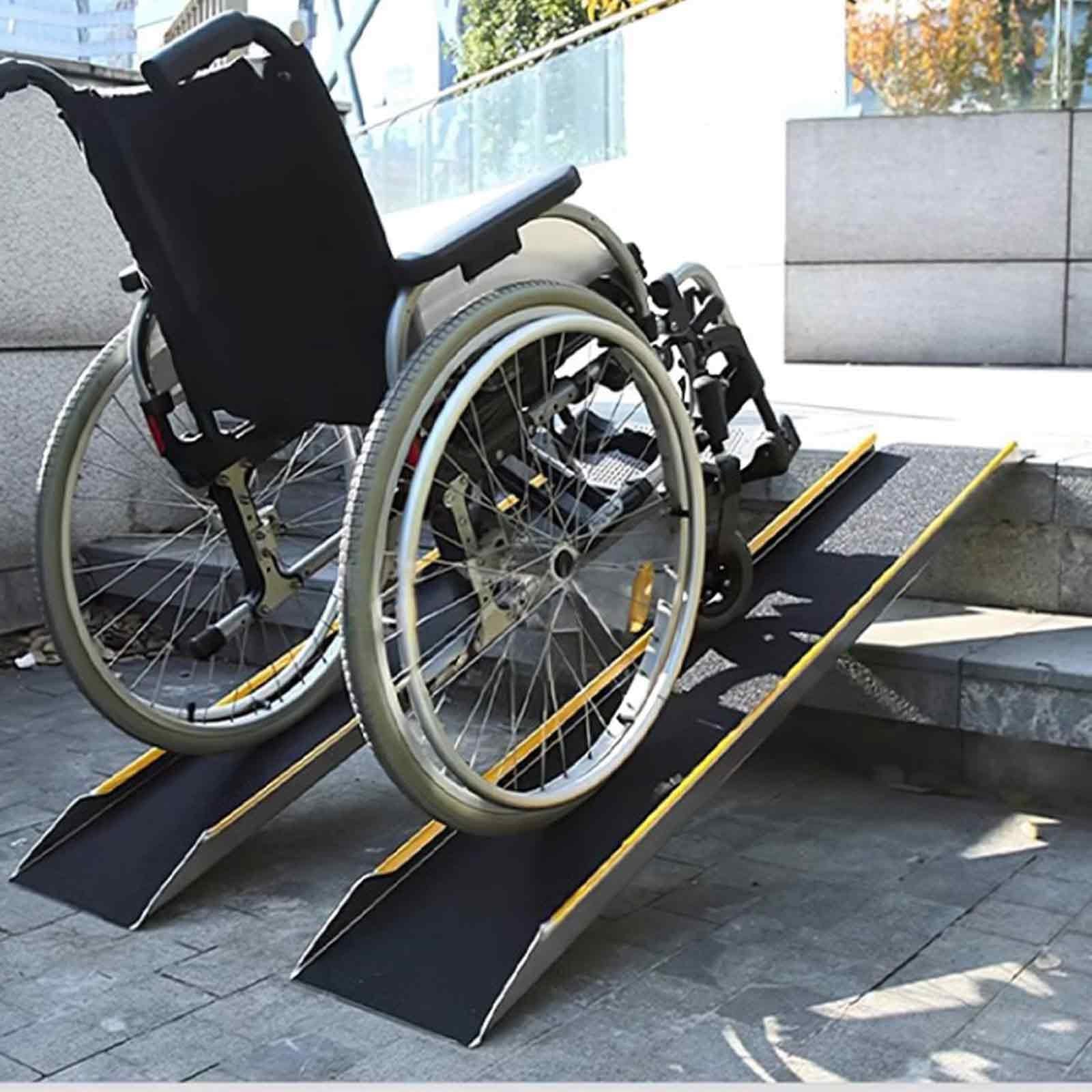 25 cm Aluminiowe Rampy Progowe, 2 Sztuki, 100 cm, 120 cm, 150 cm, Udźwig 300 Kg, Antypoślizgowe Rampy Załadunkowe z Powierzchnią Pokrytą Żwirem, Lekkie i Wytrzymałe(120cm/47in)
