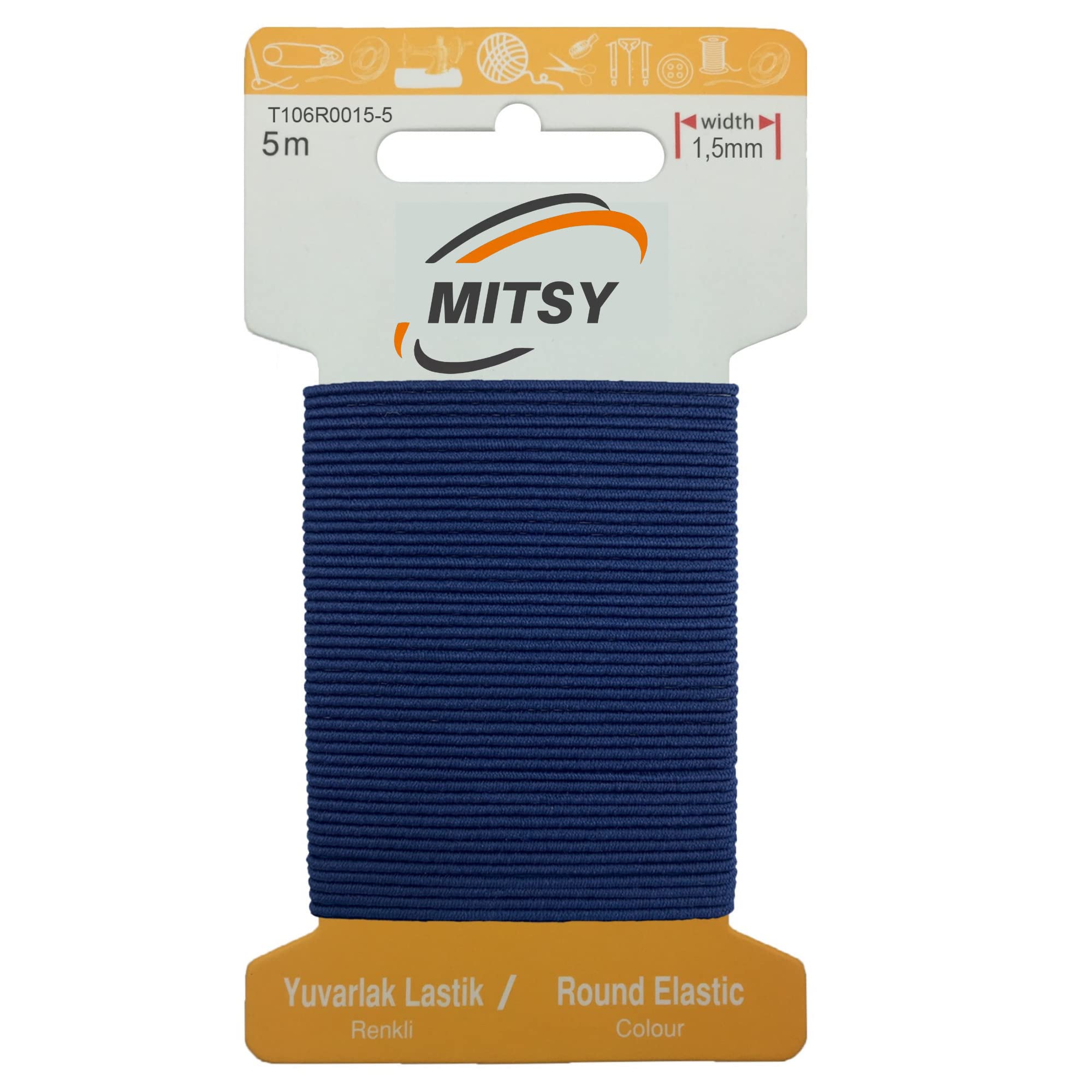 MITSY Aola Elastica Forata Resistente Agli Strappi – Gomma Per Cucire, 20 Mm X 5 M, Nero